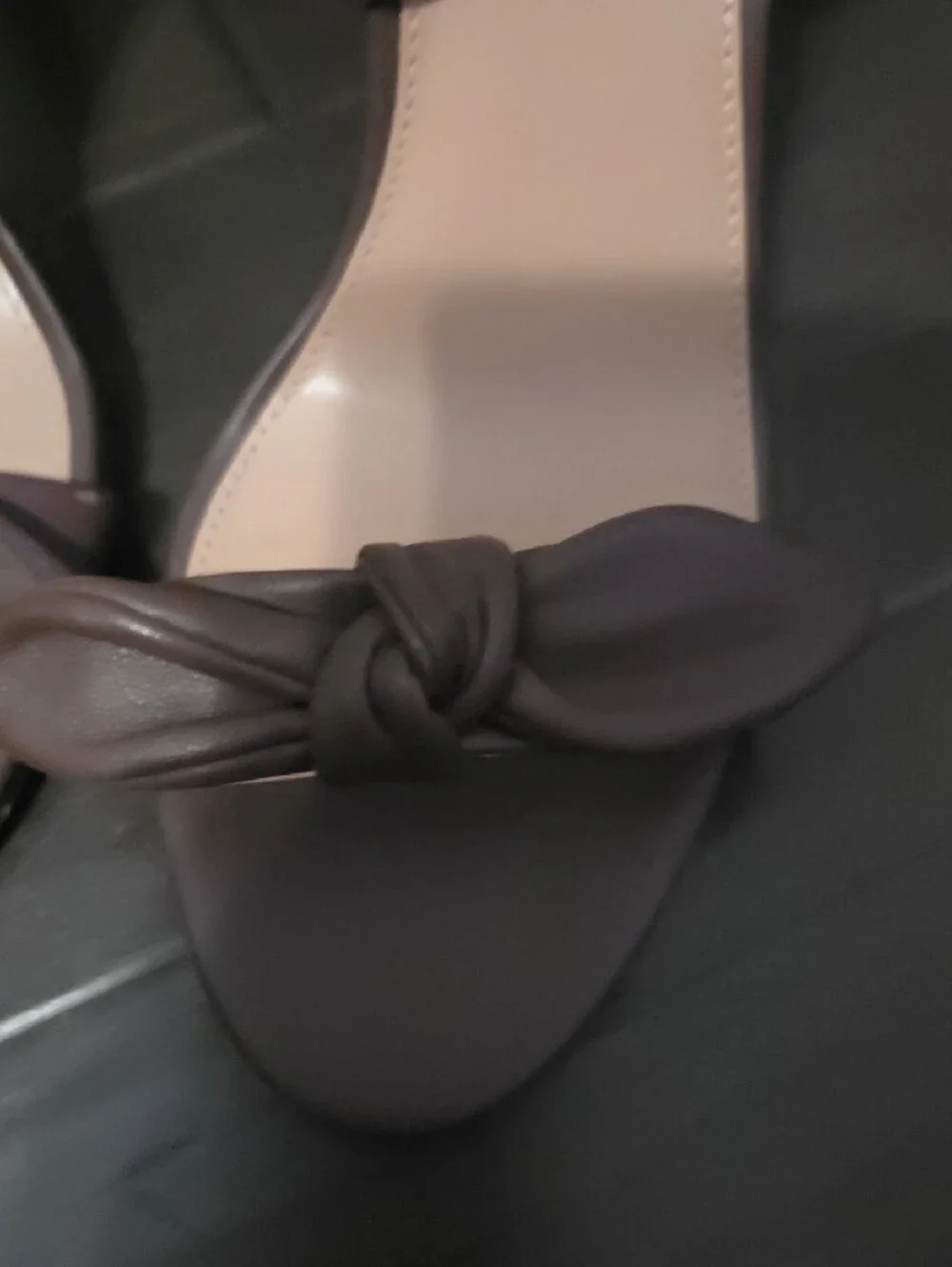 BCBGeneration Dark Brown Knotted Ankle-Strap Heels